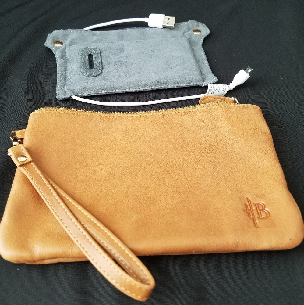 Mighty Purse Almond Cell Phone Charger Wristlet